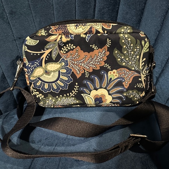 Vera Bradley Women's Crossbody Bag - Black and Blue Floral - Picture 2 of 4